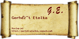 Gerhát Etelka névjegykártya